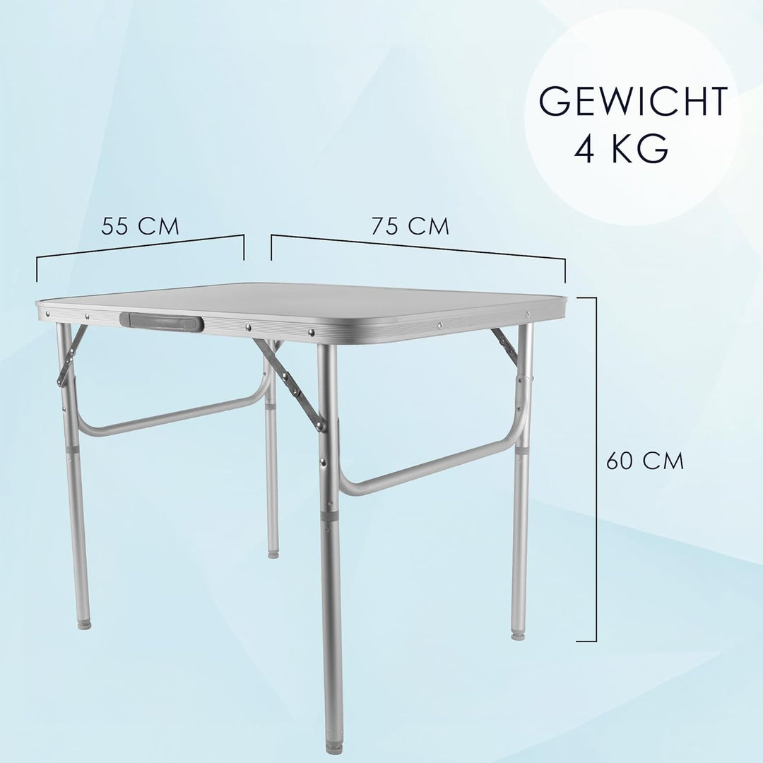 Gartentisch klappbar | Wetterfester Aluminium und Kunststoff | Camping Klapptisch für 1-2 Personen |