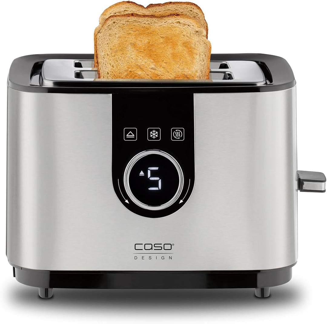CASO Selection T 2 - Design Toaster, Edelstahlgehäuse, Optimale Röstgradeinstellung auf 7 Stufen, In