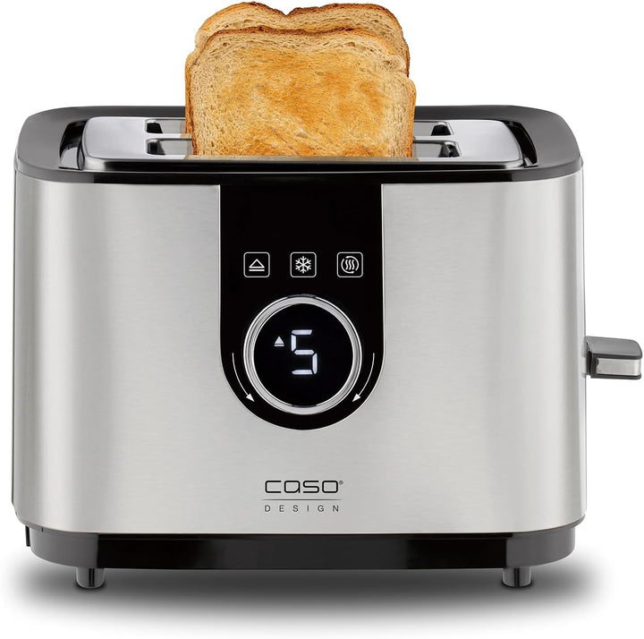 CASO Selection T 2 - Design Toaster, Edelstahlgehäuse, Optimale Röstgradeinstellung auf 7 Stufen, In