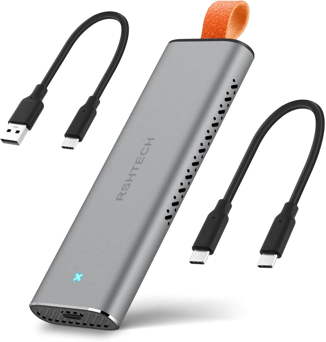 RSHTECH M.2 NVMe SSD Gehäuse Aluminium USB 3.1/3.2 Gen2 10Gbps M2 NVMe Gehäuse-Adapter Externe Thund