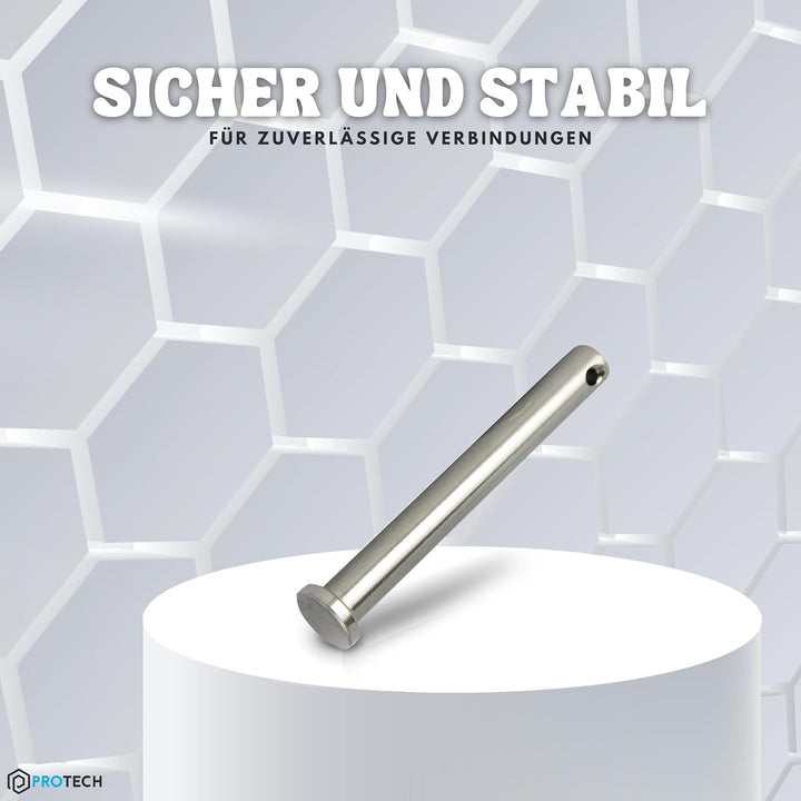 PROTECH Steckbolzen 12x75mm - 25 Stück - Edelstahl V4A Bolzen rostfrei A4 - Sicherungsbolzen, Splint