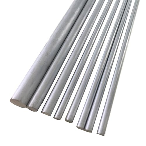 TEN-HIGH Aluminium Rod Round Bar,6061 T6 Metal Solid Aluminium Bar,silberfarbig eloxiert,hohe Leitfä