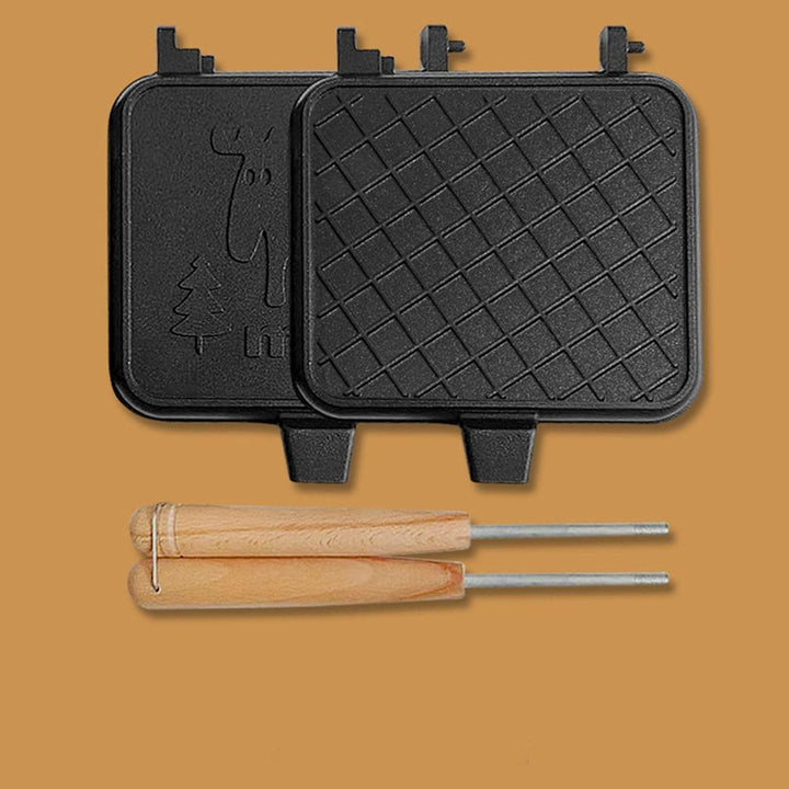 Bexdug Doppelseitige Bratpfanne - Leichte abnehmbare Sandwichpresse,Camping-Sandwichmaker-Toaster mi