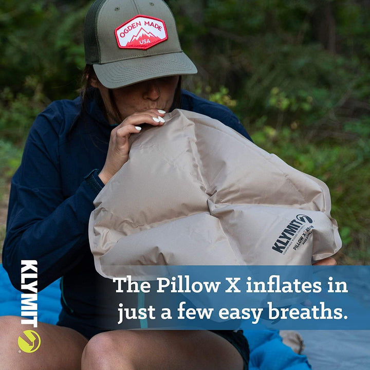 Klymit Pillow X Aufblasbares Camping- und Reisekissen Coyote-sand, Coyote-sand
