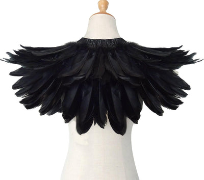 keland Gothic Feder Achselzucken Schal Poncho Halloween Party Kostüm Epauletten Fliege Krawatte Krag