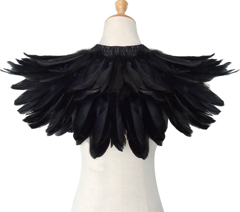 keland Gothic Feder Achselzucken Schal Poncho Halloween Party Kostüm Epauletten Fliege Krawatte Krag