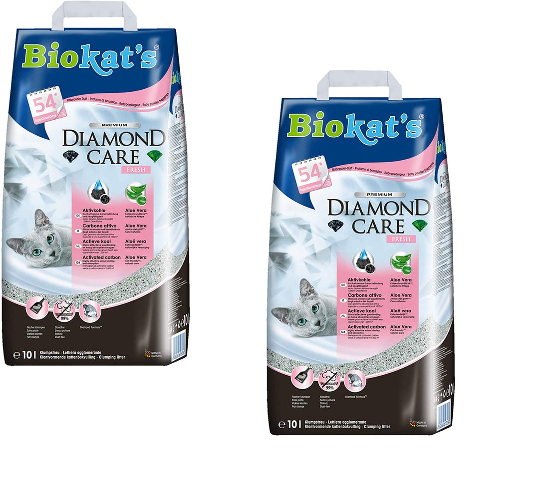 Biokat's Diamond Care Fresh mit Duft - Feine Katzenstreu mit Aktivkohle und Aloe Vera - 1 Sack (1 x