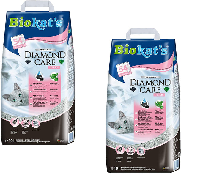 Biokat's Diamond Care Fresh mit Duft - Feine Katzenstreu mit Aktivkohle und Aloe Vera - 1 Sack (1 x