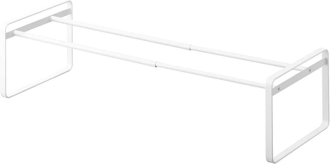 Yamazaki 7209 FRAME Ausziehbares Schuhregal, weiss, Stahl, Minimalistisches Design, 41～70 x 25 x 17,