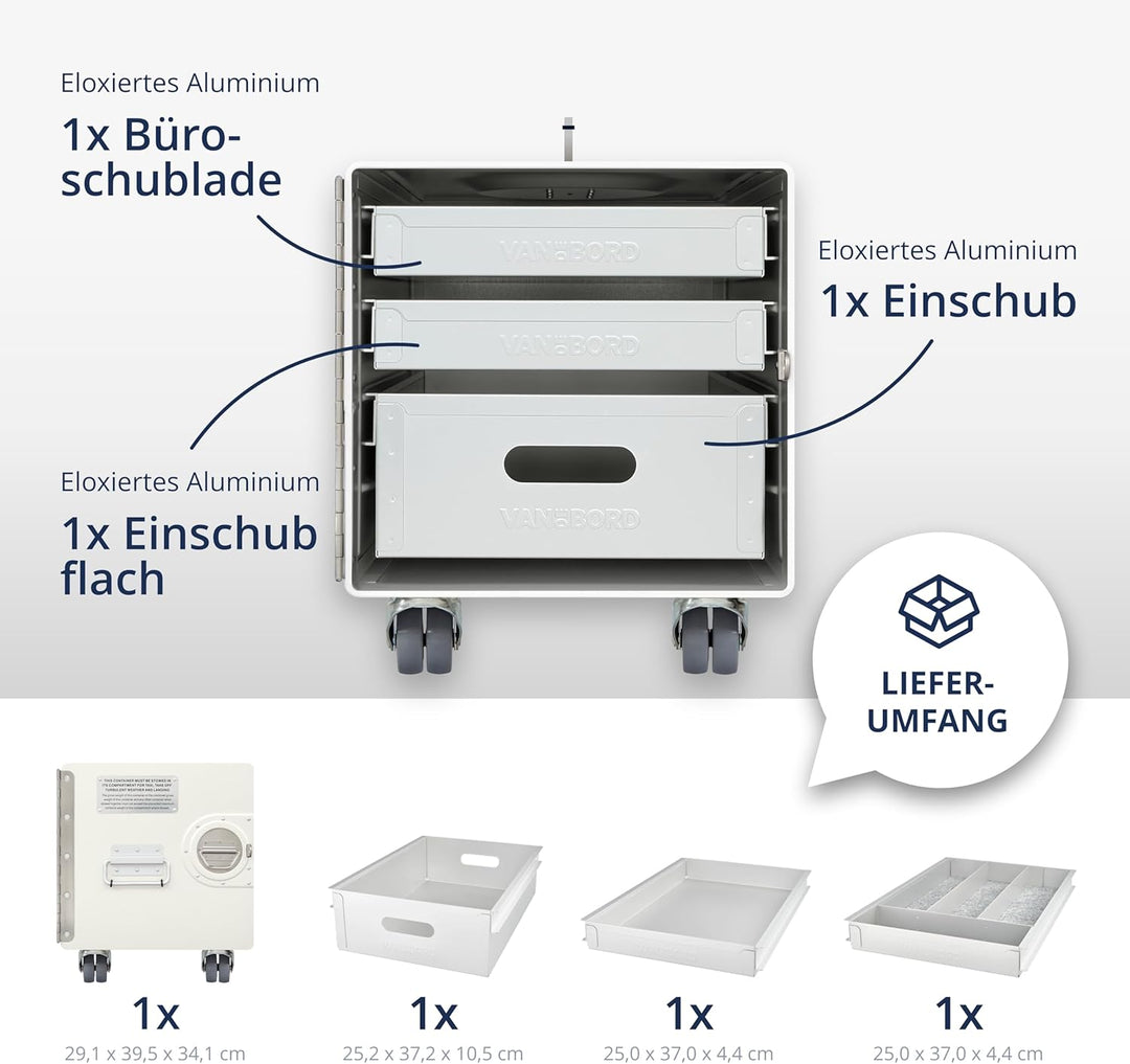 Rollcontainer mit Schubladen, Metallschrank, mobiler Aktenschrank, Schubladenschrank, Industrial Möb