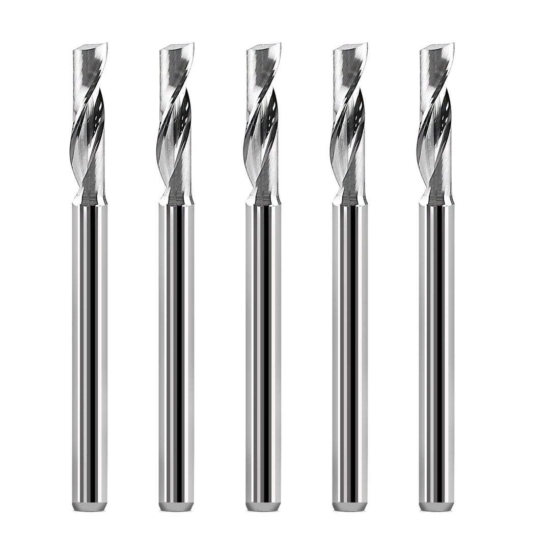 EU_HOZLY 3. 175 x 12 mm Einzelnut-Fräsfräser für Aluminium, CNC-Werkzeuge, Vollkarbid, 5 Stück