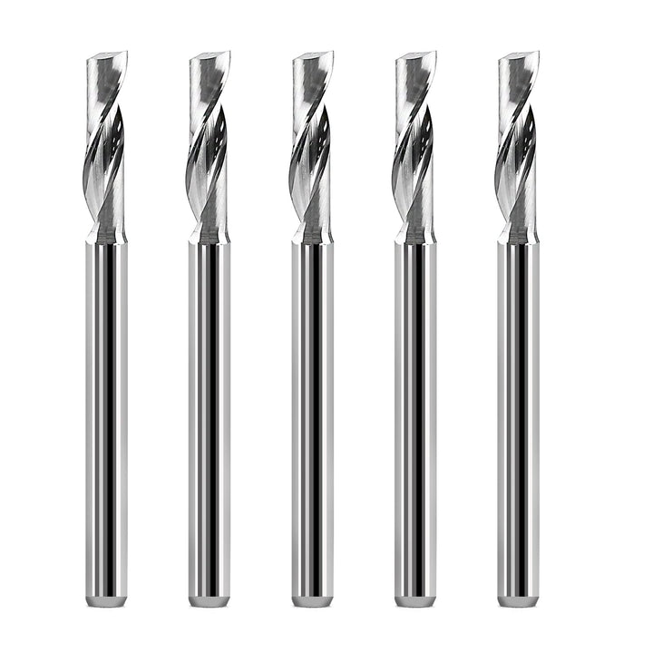 EU_HOZLY 3. 175 x 12 mm Einzelnut-Fräsfräser für Aluminium, CNC-Werkzeuge, Vollkarbid, 5 Stück
