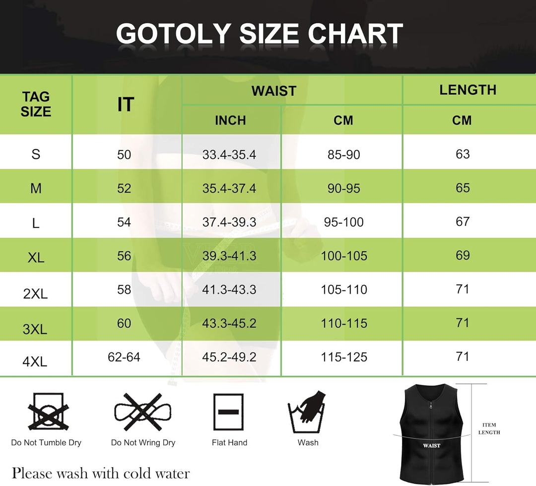 Gotoly Herren Sauna Effekt Anzug Abnehmen Weste Fitness Workout Tank Top Taillenformer Bauchweg Shir