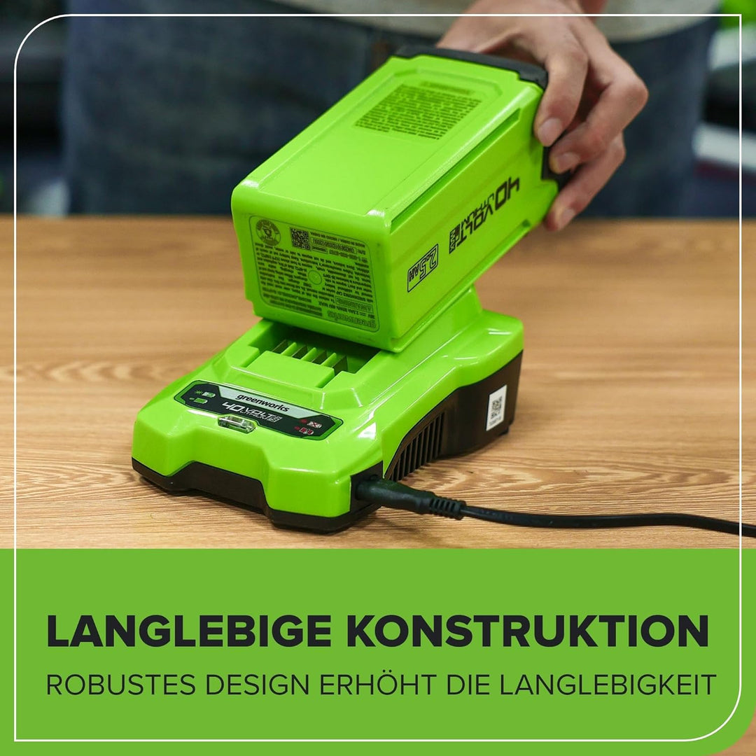 Greenworks 40V Akku & Universal Ladegerät Kit - Original Greenworks leistungsstarker 2Ah Lithium-Ion