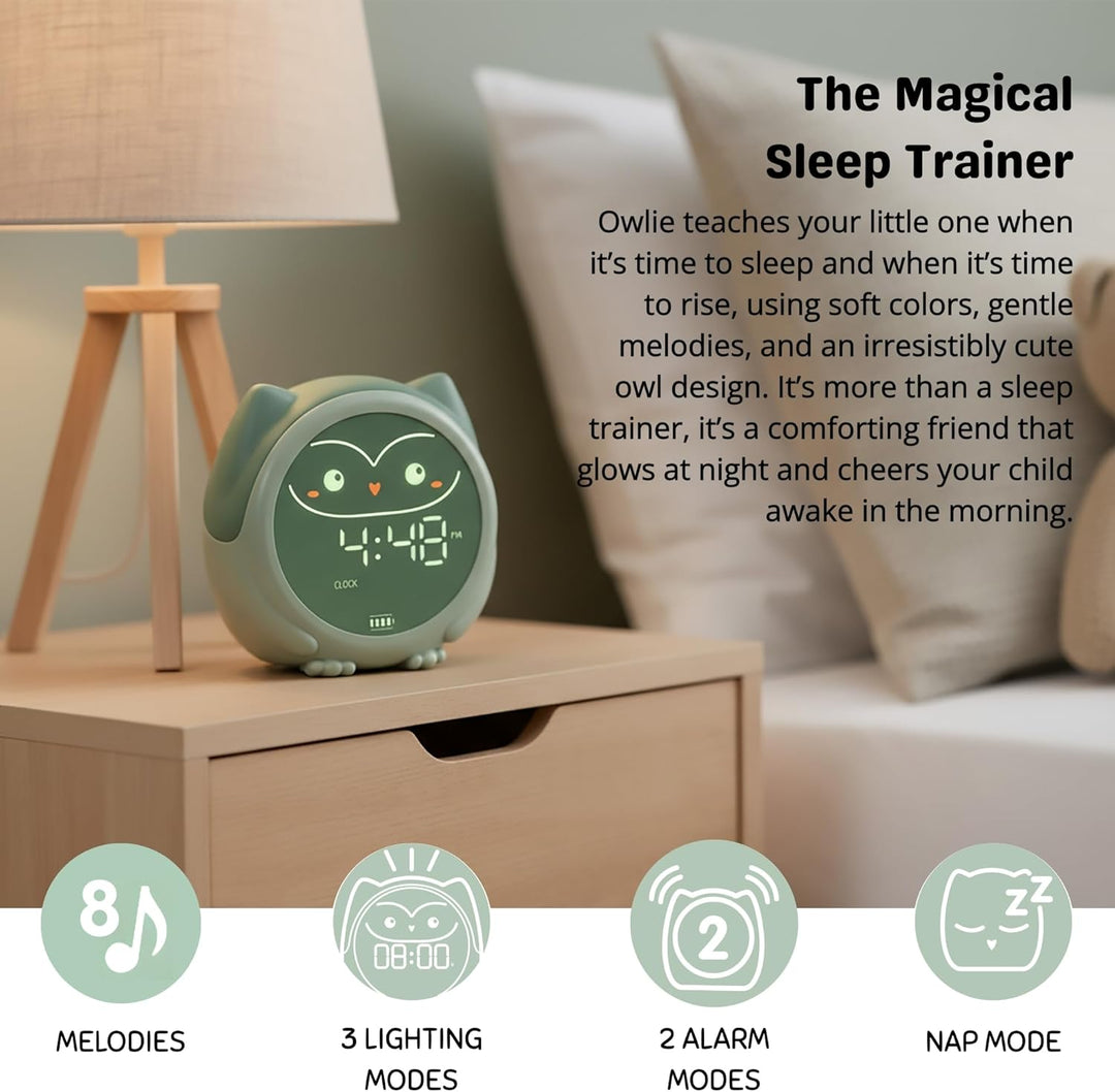 Cloud b Owlie Der Magische Schlaftrainer und Wecker | Schlaftrainings-Uhr für Kinder | 3 Lichtmodi |