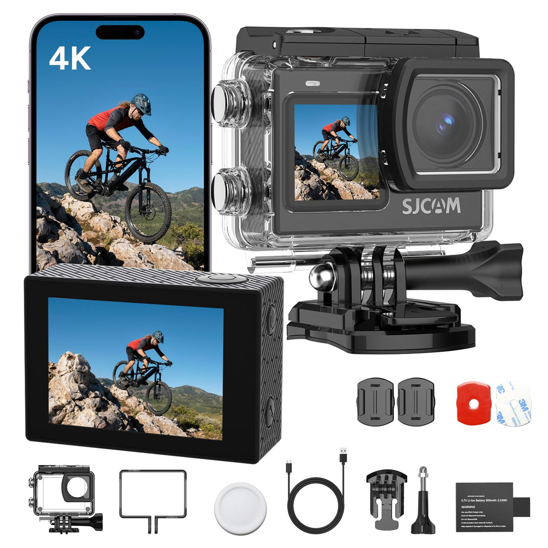 SJCAM SJ6 Ultra 4K Action Cam Unterwasserkamera 30m Wasserdicht, 166° Super Weitwinkel, 6-Achsen EIS
