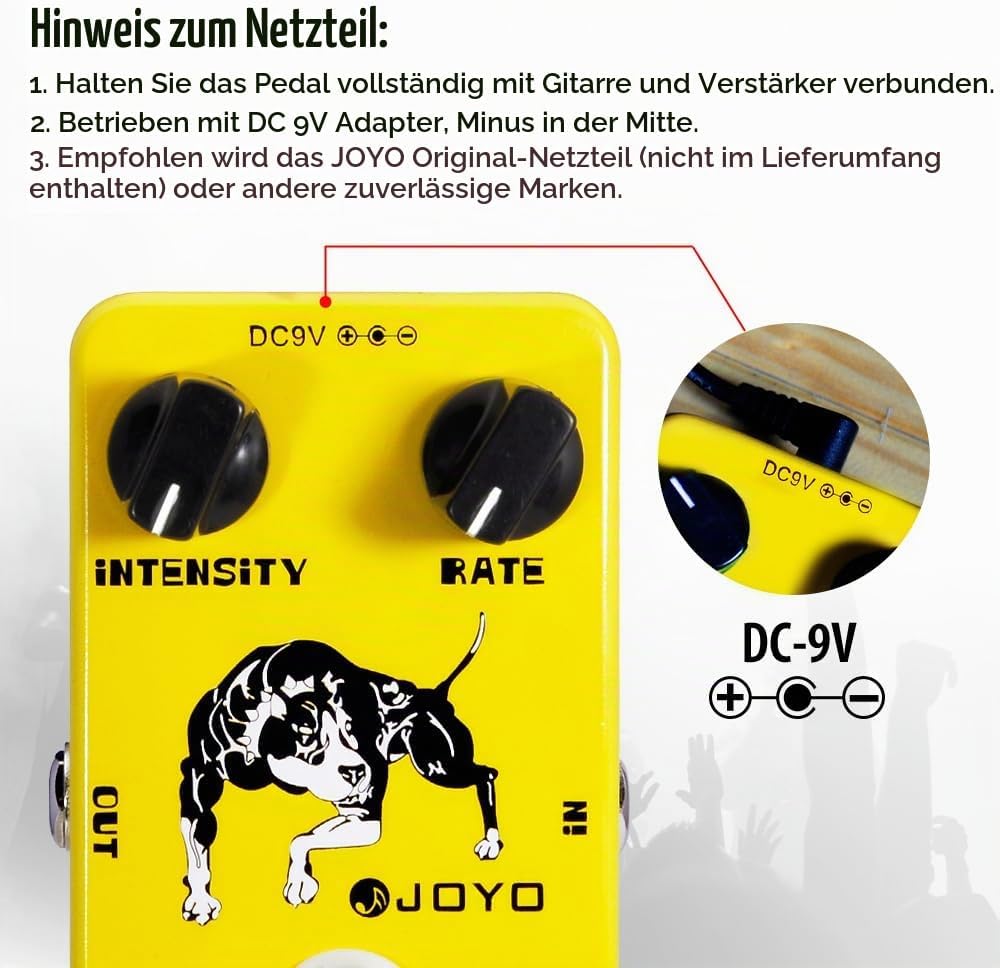 JOYO Tremolo-Effektpedal Beloved Old Amps Photoelektrische Röhrenschaltung Tremolo für E-Gitarren-Ef