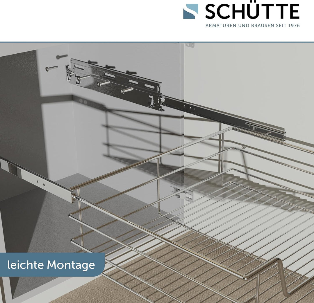 Eyckhaus Teleskopschublade | für die Küchenorganisation zum Nachrüsten (60cm) mit Auszugsschienen |