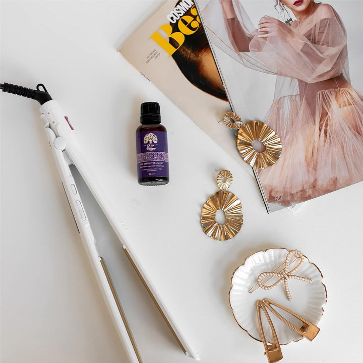 Gama Italy Professional Elegance Argan, Haarglätter mit Arganöl, 150° - 230°C, Weiss
