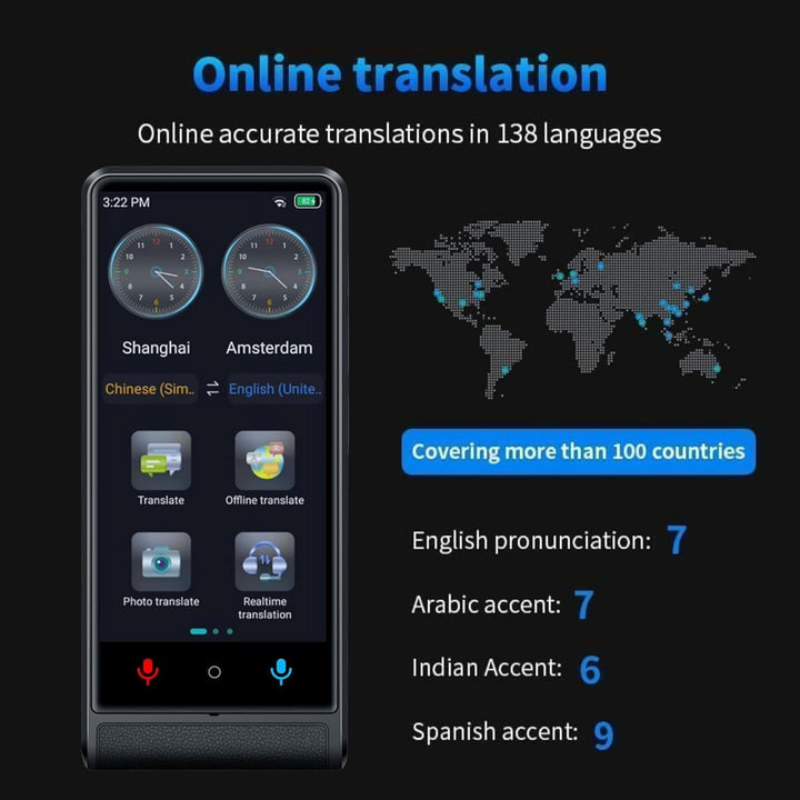Californa, Sofort-Sprachübersetzer 2026, gleichzeitiger Übersetzer ohne WLAN, Touchscreen, 10,2 cm (