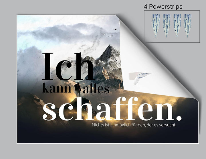 wandmotiv24 Poster als Wanddeko, Grösse Din A1, Ich kann Alles schaffen, Berge, Moderne Wanddeko, Wa
