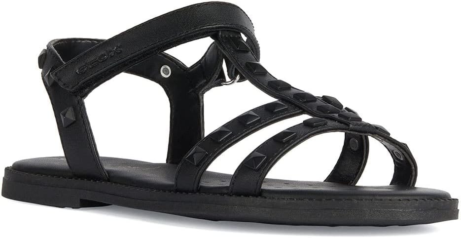 Geox Mädchen J Karly Girl Sandal 28 EU Schmal Schwarz, 28 EU Schmal Schwarz