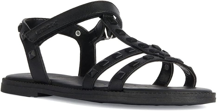 Geox Mädchen J Karly Girl Sandal 28 EU Schmal Schwarz, 28 EU Schmal Schwarz