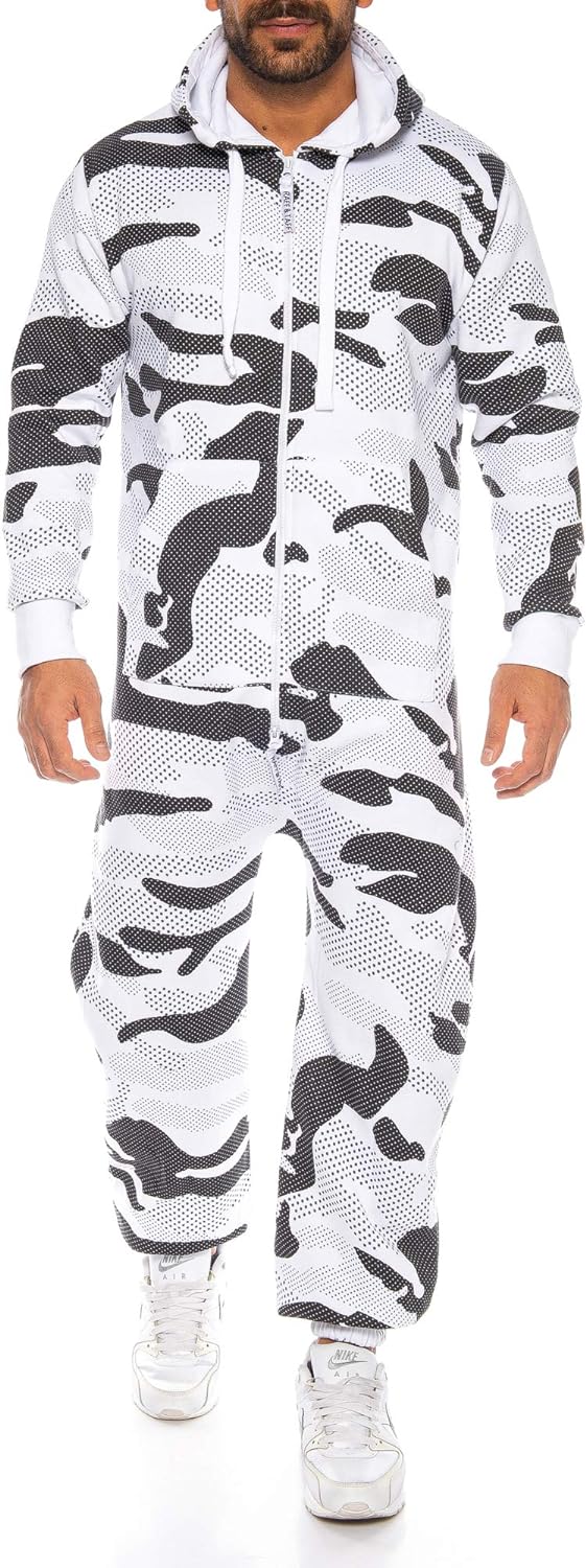 Raff & Taff Herren Jumpsuit Overall Trainingsanzug Fitnessbekleidung onesie Ganzkörperanzug Basic un