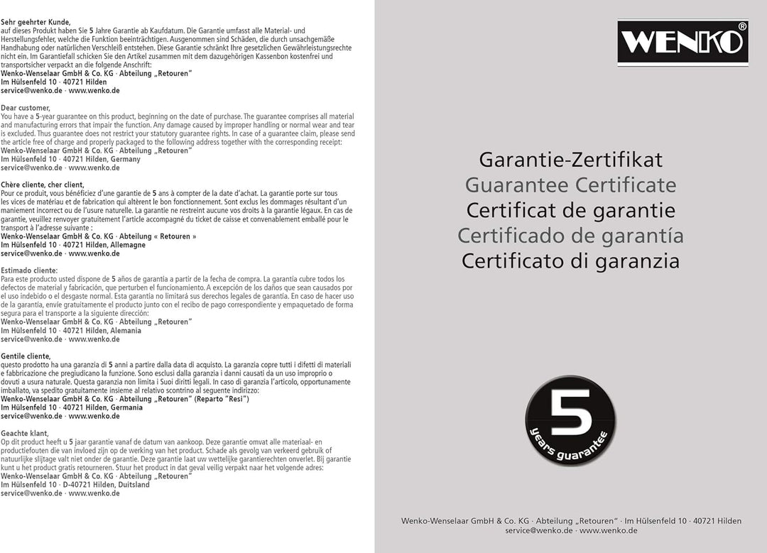 WENKO Automatic Clean Regenduschkopf, Anti-Kalk Funktion, eckiger Brausekopf mit automatischem Reini