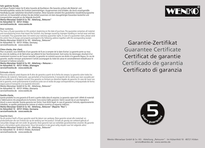 WENKO Automatic Clean Regenduschkopf, Anti-Kalk Funktion, eckiger Brausekopf mit automatischem Reini