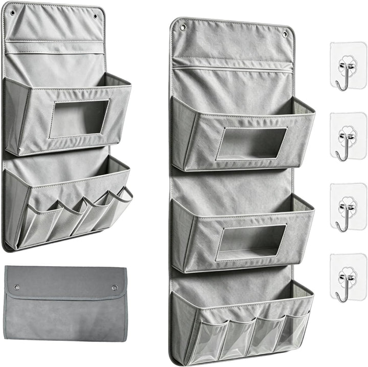 Tür Organizer Hängend Ohne Bohren 2 Stück Grau für Türhinterseit Wand | Wandorganizer, Klebehaken, H