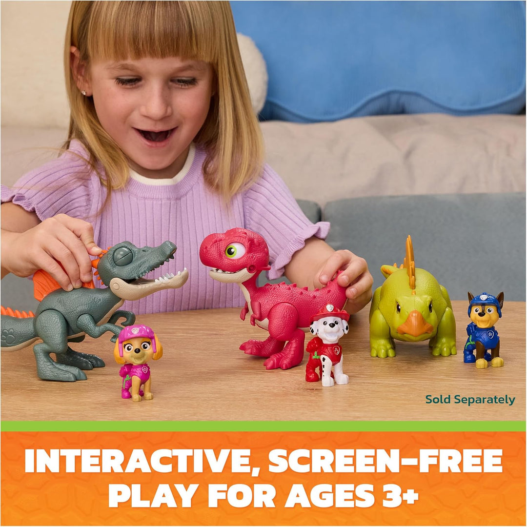 PAW PATROL: Der Dino Film, Roaring Pups, Marshall & Rhabarber Dino-Figur, der durch Bewegung mit rea