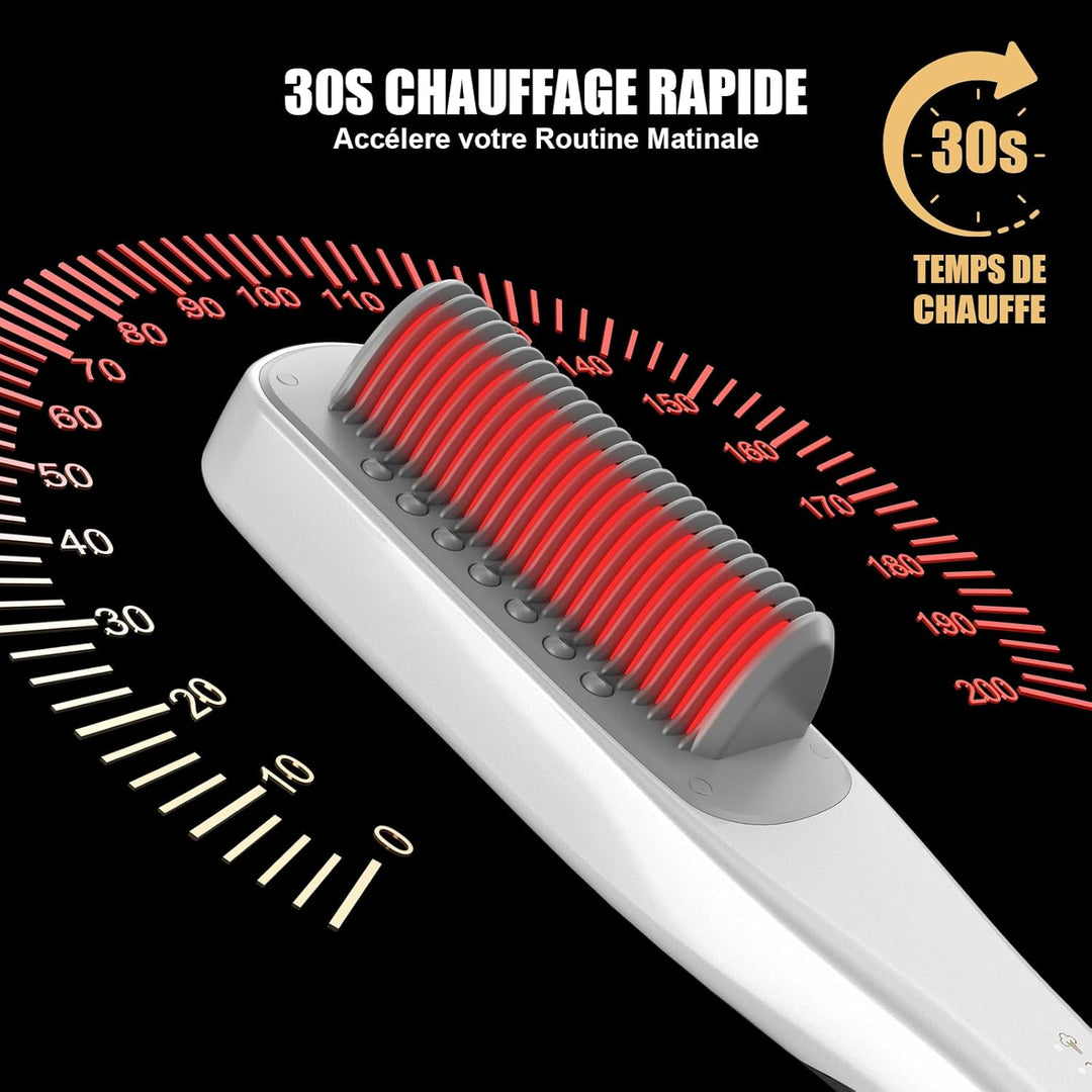 Professionelles Dampf-Glätteisen – Glättbürste mit Dampf für Haare, 4 einstellbare Temperaturen, 160