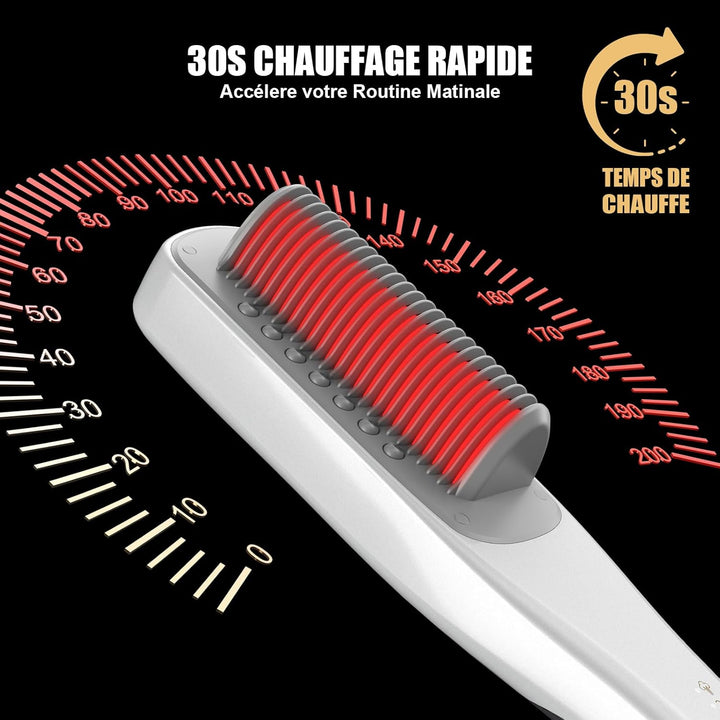 Professionelles Dampf-Glätteisen – Glättbürste mit Dampf für Haare, 4 einstellbare Temperaturen, 160