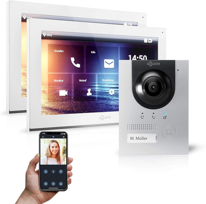 Goliath Hybrid | IP | Full-HD Video Türsprechanlage | App | 1-Fam | 2 x Full-Touchscreen 25,4 cm (10