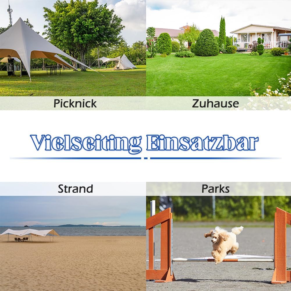 NAIZY 4-er Agility Hürdenset PVC Slalom Haustier höhenverstellbar Trainingsstangen Sprungstangen-Set