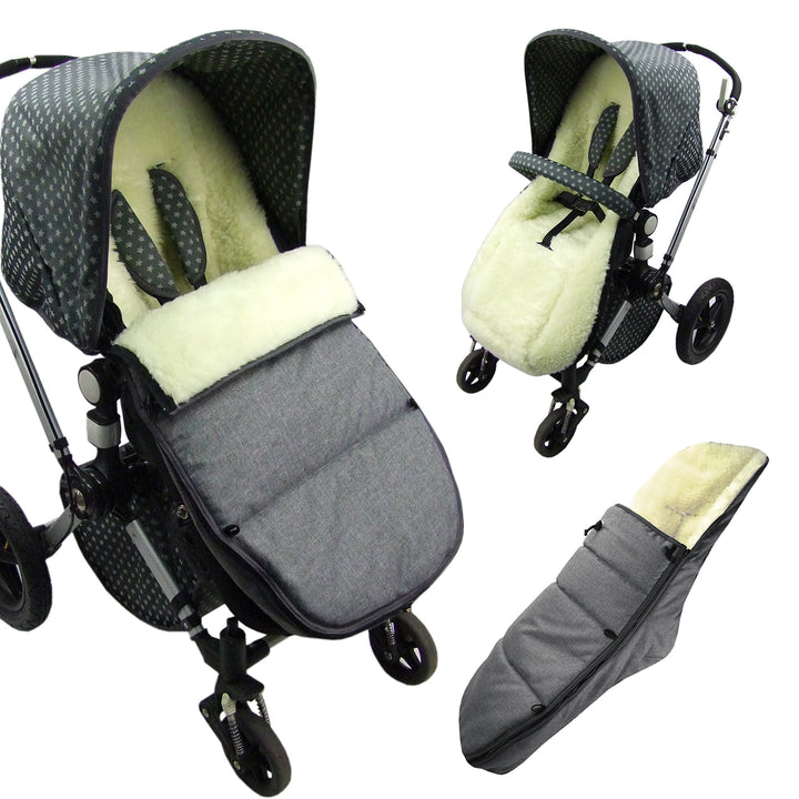 BAMBINIWELT Winterfusssack kompatibel mit Bugaboo Cameleon, Sitzauflage, mit Lammwolle, Winterfusssa