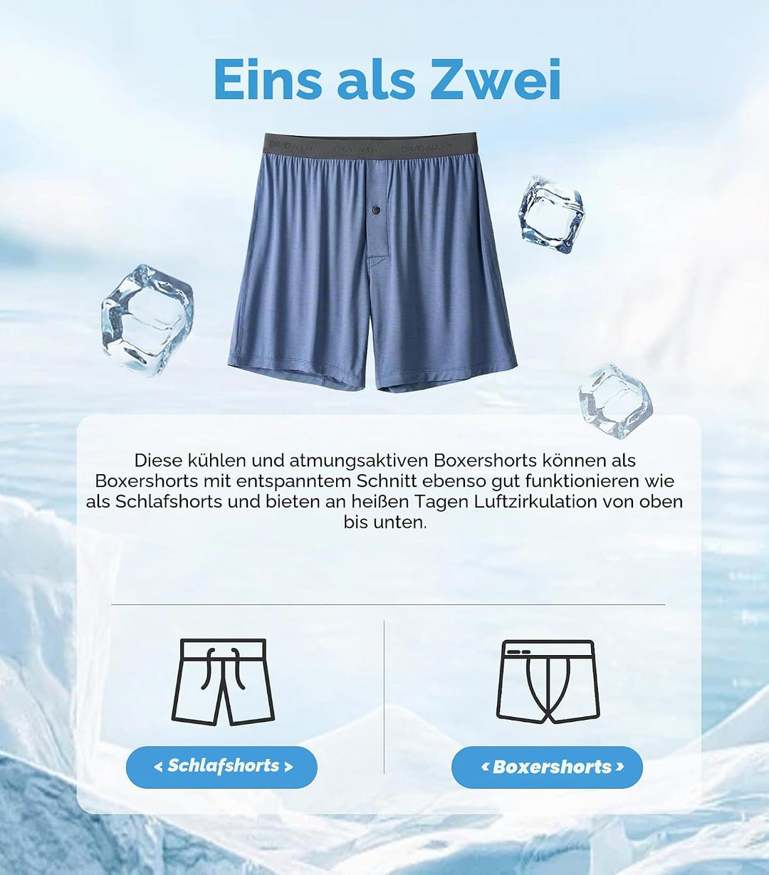 DAVID ARCHY 3/5er Pack Bambus Herren Unterhosen Boxershorts lockere Boxershorts Herren,Weich, Atmung