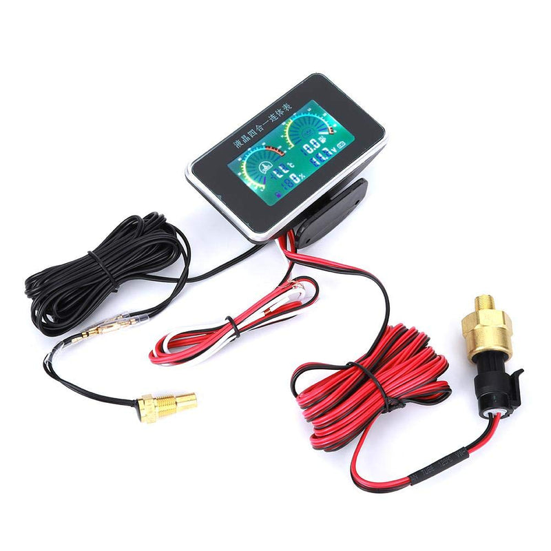 4-in-1 Auto LCD Digital LCD Instrument, Öldruckanzeige Voltmeter Kraftstoffanzeige Wassertemperatura