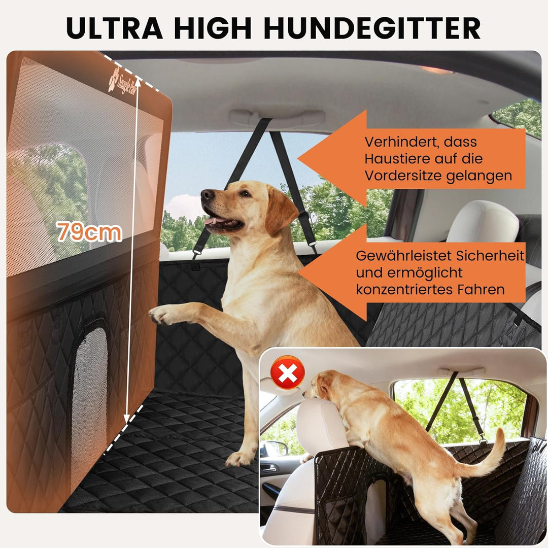 Snagle Paw Hundedecke Auto Rückbank,79cm Hohe Hundedecken für Rücksitze mit Sichtfenster-Mesh,Wasser
