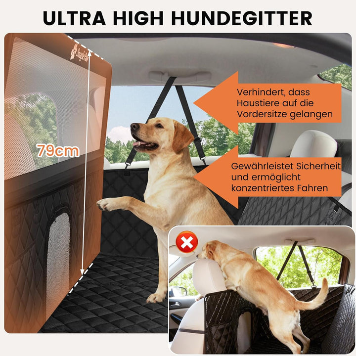 Snagle Paw Hundedecke Auto Rückbank,79cm Hohe Hundedecken für Rücksitze mit Sichtfenster-Mesh,Wasser