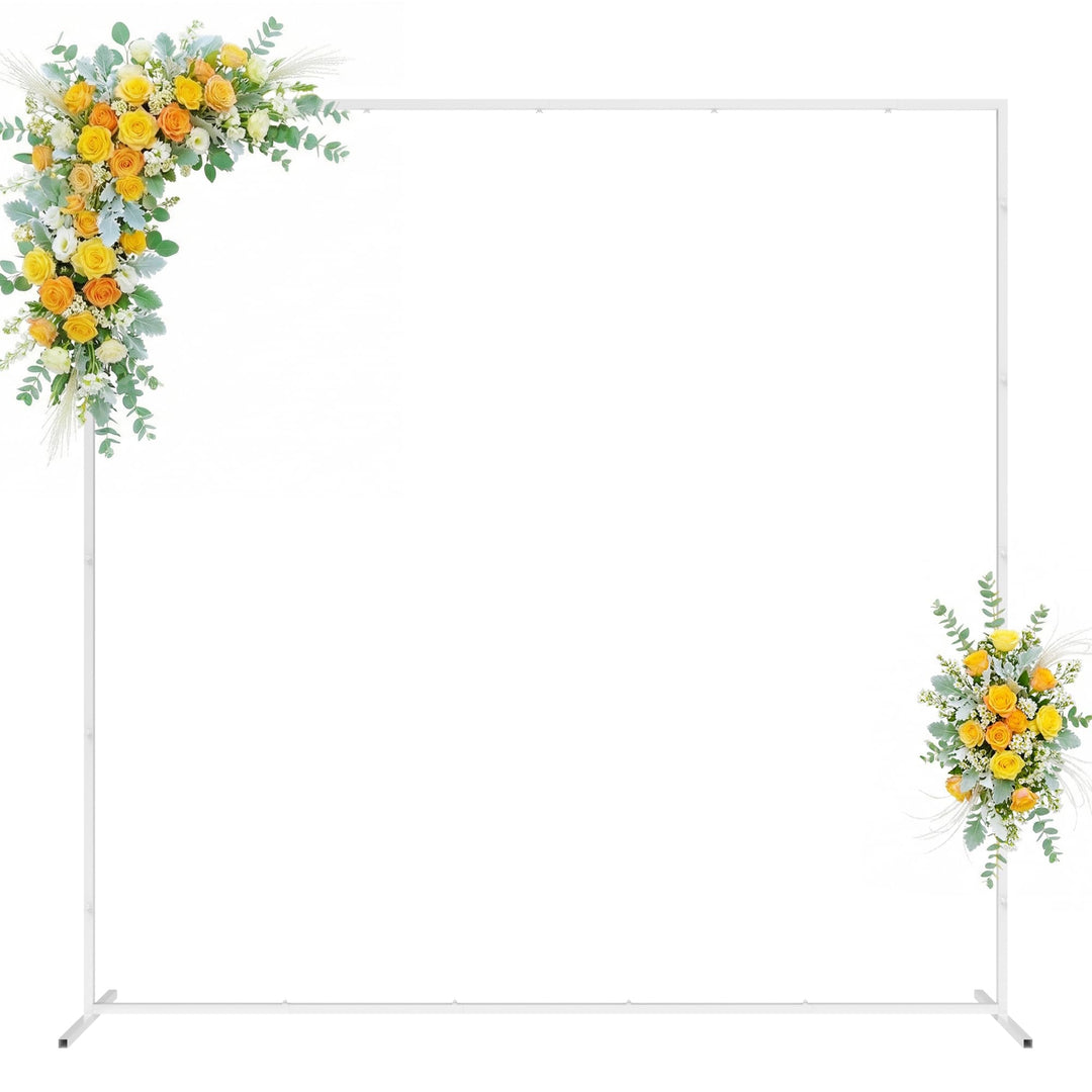 Hochzeitsbogen-Hintergrundständer, quadratisch, Hochzeitsbögen für Zeremonie, weisser Metallbogenstä