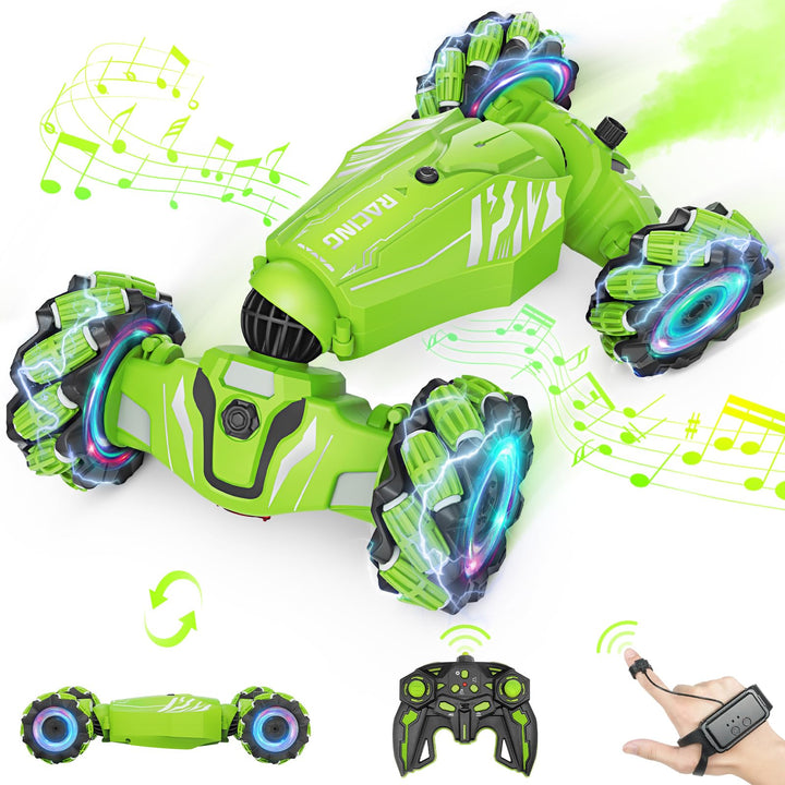 Dysaim Ferngesteuertes Auto, RC Stunt Car, 360°Drehung Drift 4WD RC mit Handsteuerung mit Licht Musi