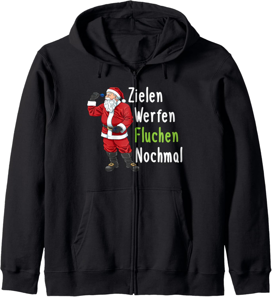Zielen Werfen Fluchen Nochmal Lustiges Darts Weihnachten Kapuzenjacke