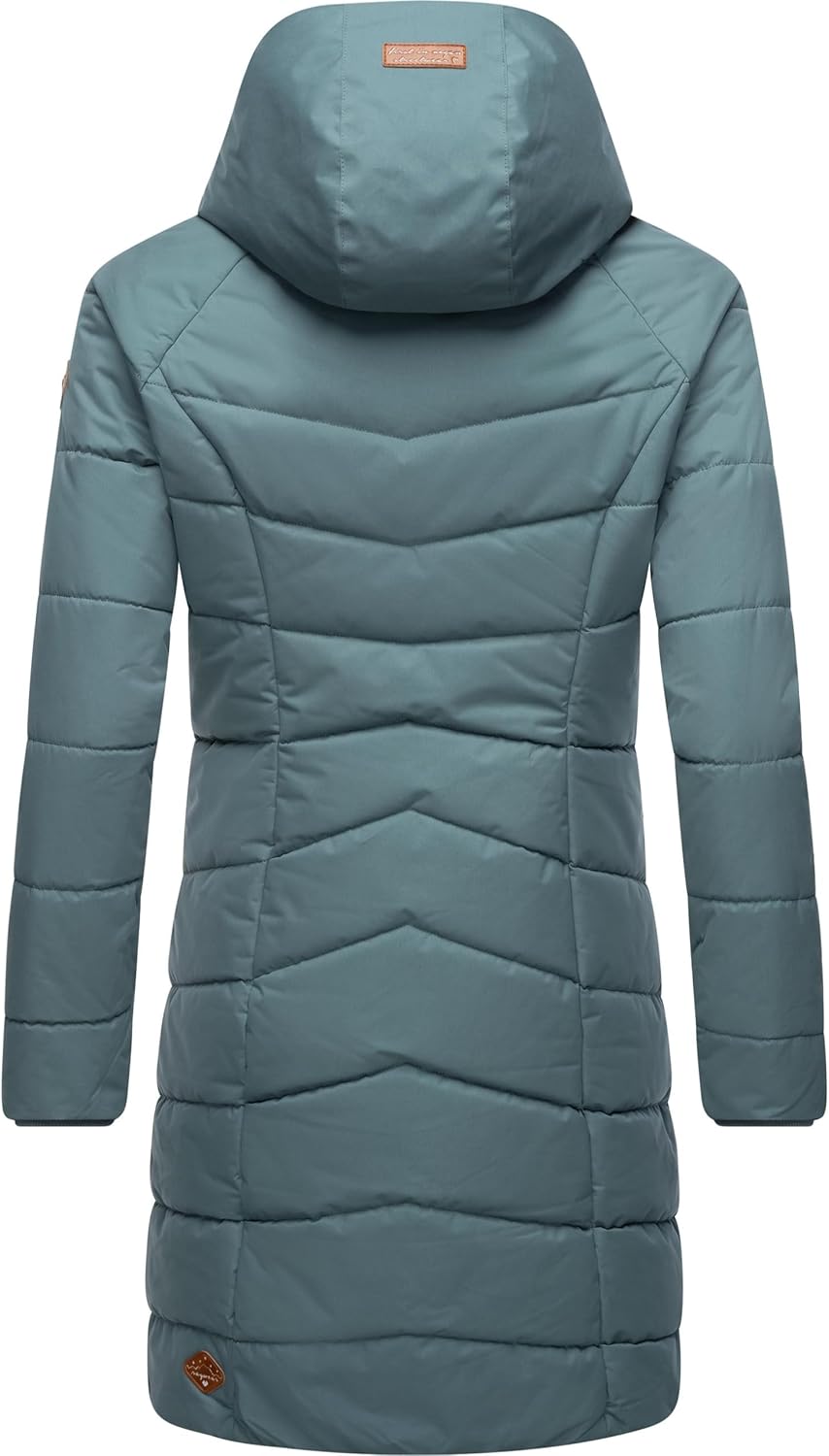 Ragwear Damen Wintermantel Warmer wasserdichter Steppmantel lang mit Kapuze Dizzie Coat XS-6XL, Grau