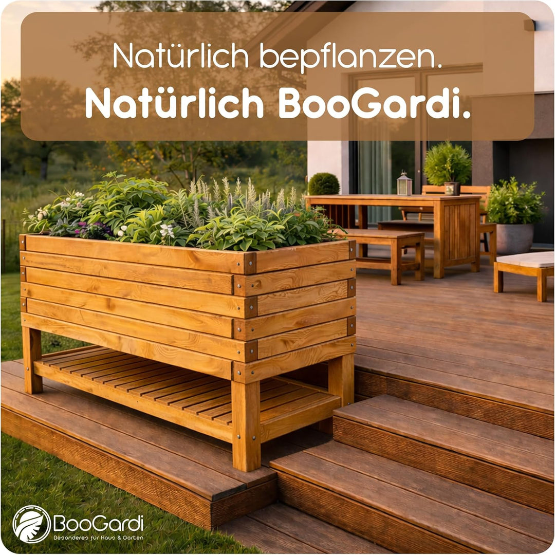 BooGardi Pflanzkasten aus Holz · in 10 Grössen · 90cm · Blumenkasten · Hochbeet · Garten Balkon Terr