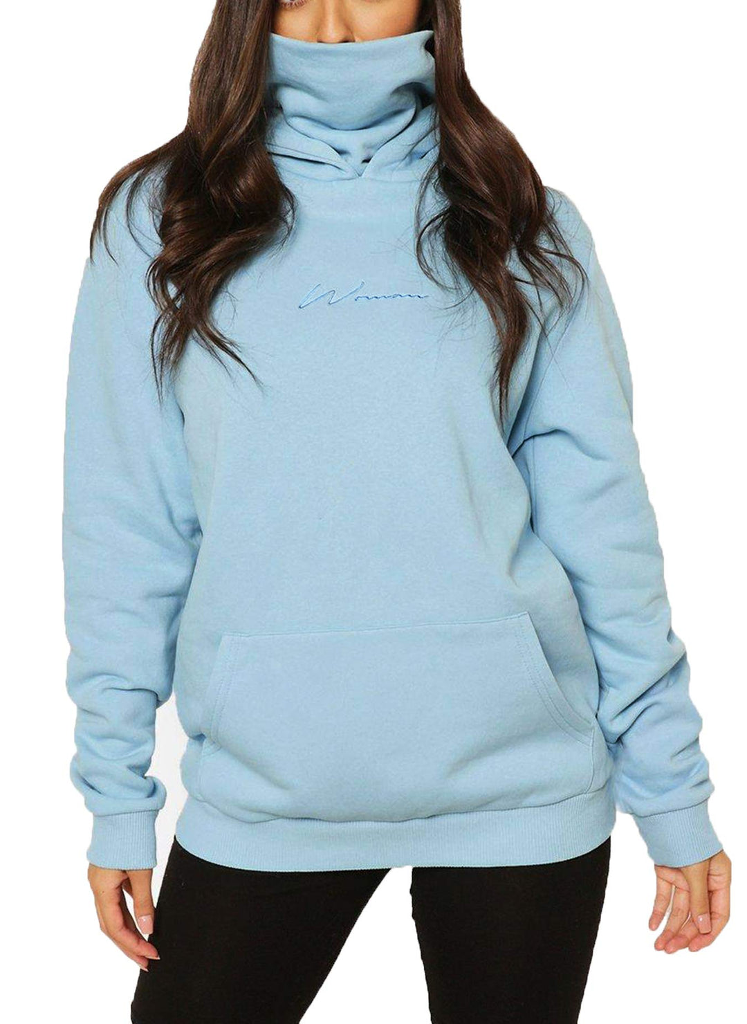 Damen Hoodie Kapuzenpullover Langarm Sweatshirt Winter Pullover Hochkragen Sweatjacke Kapuzen Pullis