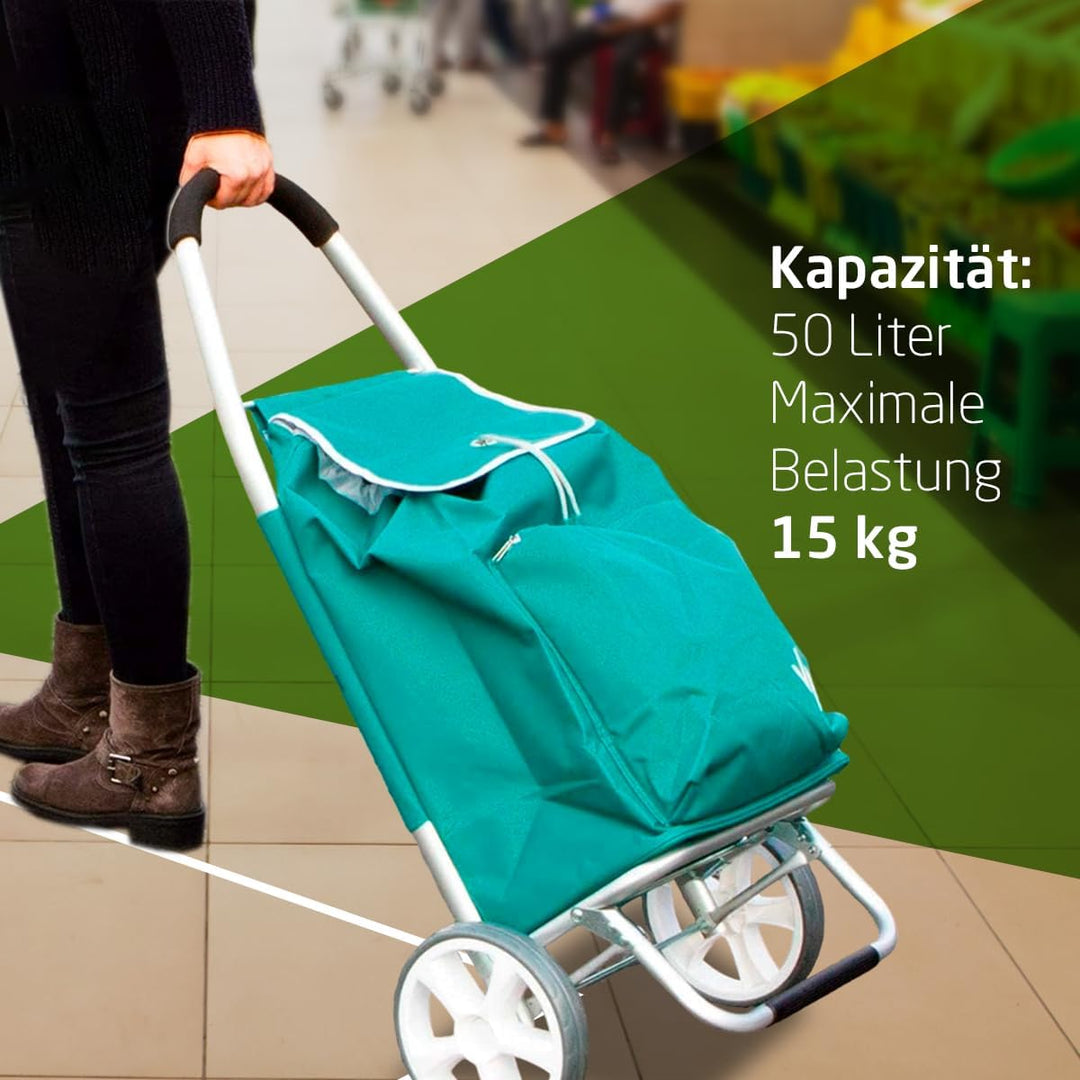 Amig - Einkaufstrolley | 12 x 45,5 x 95 cm | mit 2 Rädern | Thermofunktion | Fassungsvermögen 50 Lit