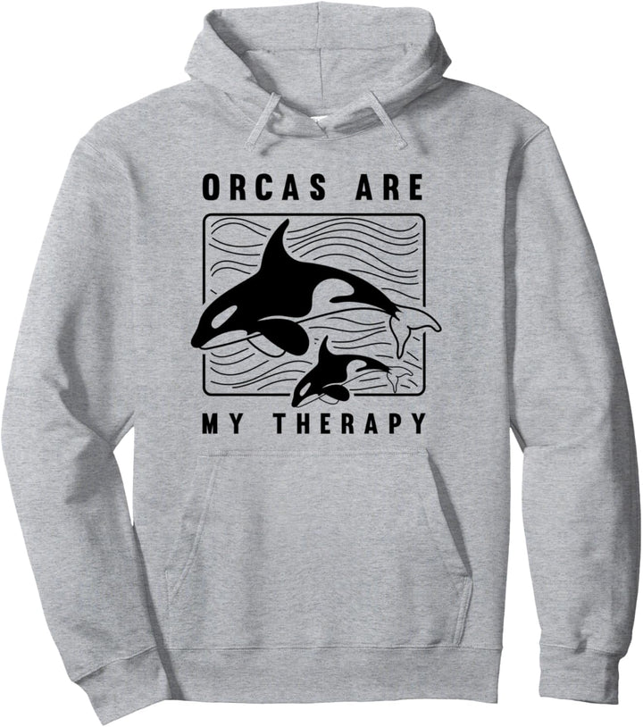 Meerestiere Natur Orcas als Therapie Whale Pullover Hoodie