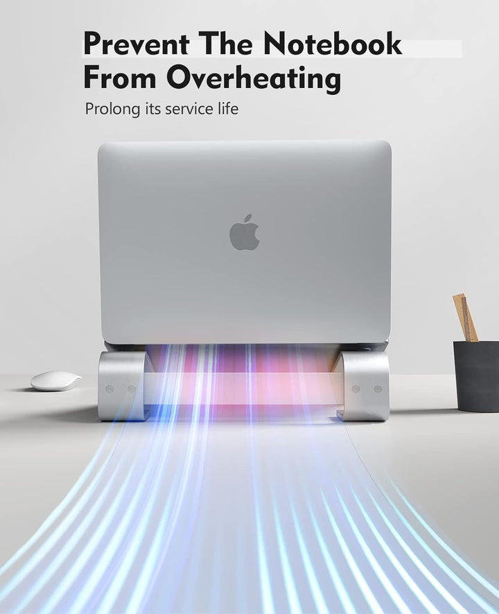 Soqool, Laptop-Ständer für den Schreibtisch, ergonomischer, belüfteter Notebook-Ständer aus Aluminiu